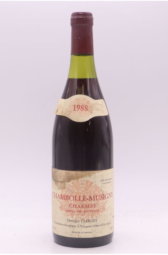 Georges Clerget Chambolle Musigny 1er cru Les Charmes 1988