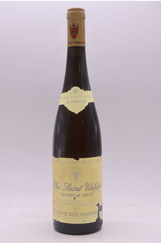 Zind Humbrecht Alsace Grand Cru Rangen de Thann Clos Saint Urbain 2007 -10% DISCOUNT !